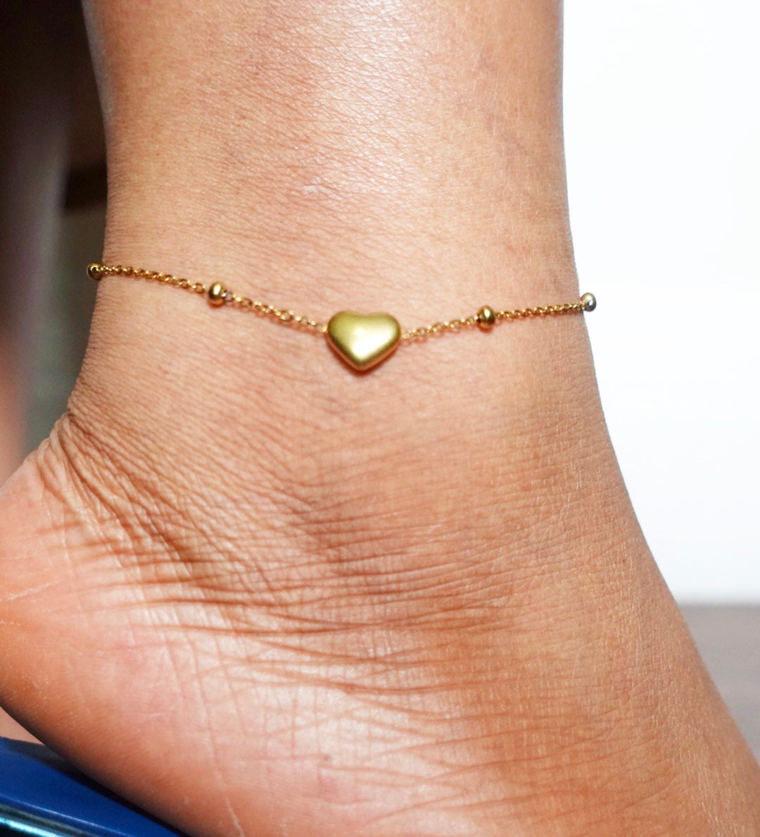 Belle Ame Heart Beaded Anklet