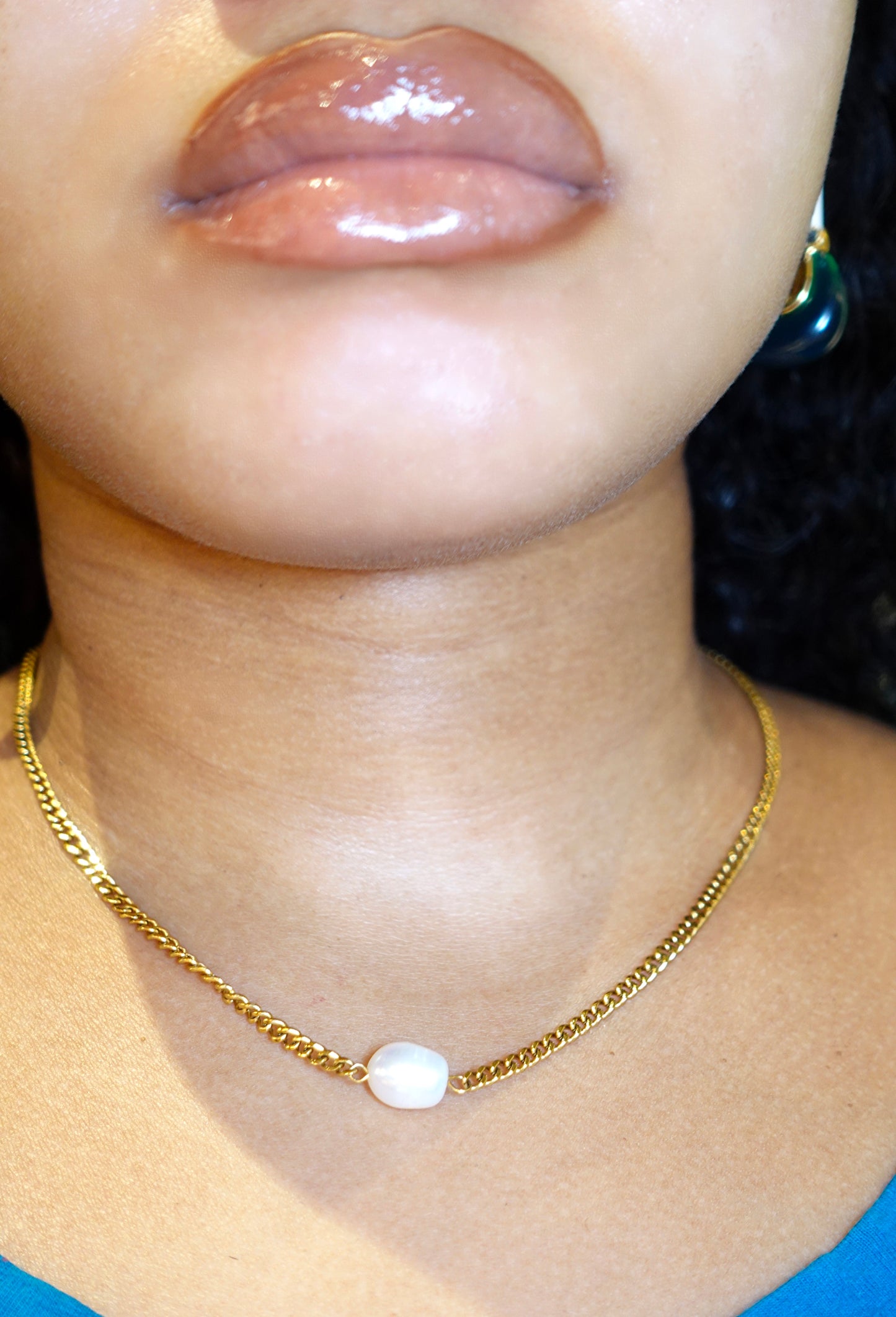 Aries Pearl Cuban Link Necklace