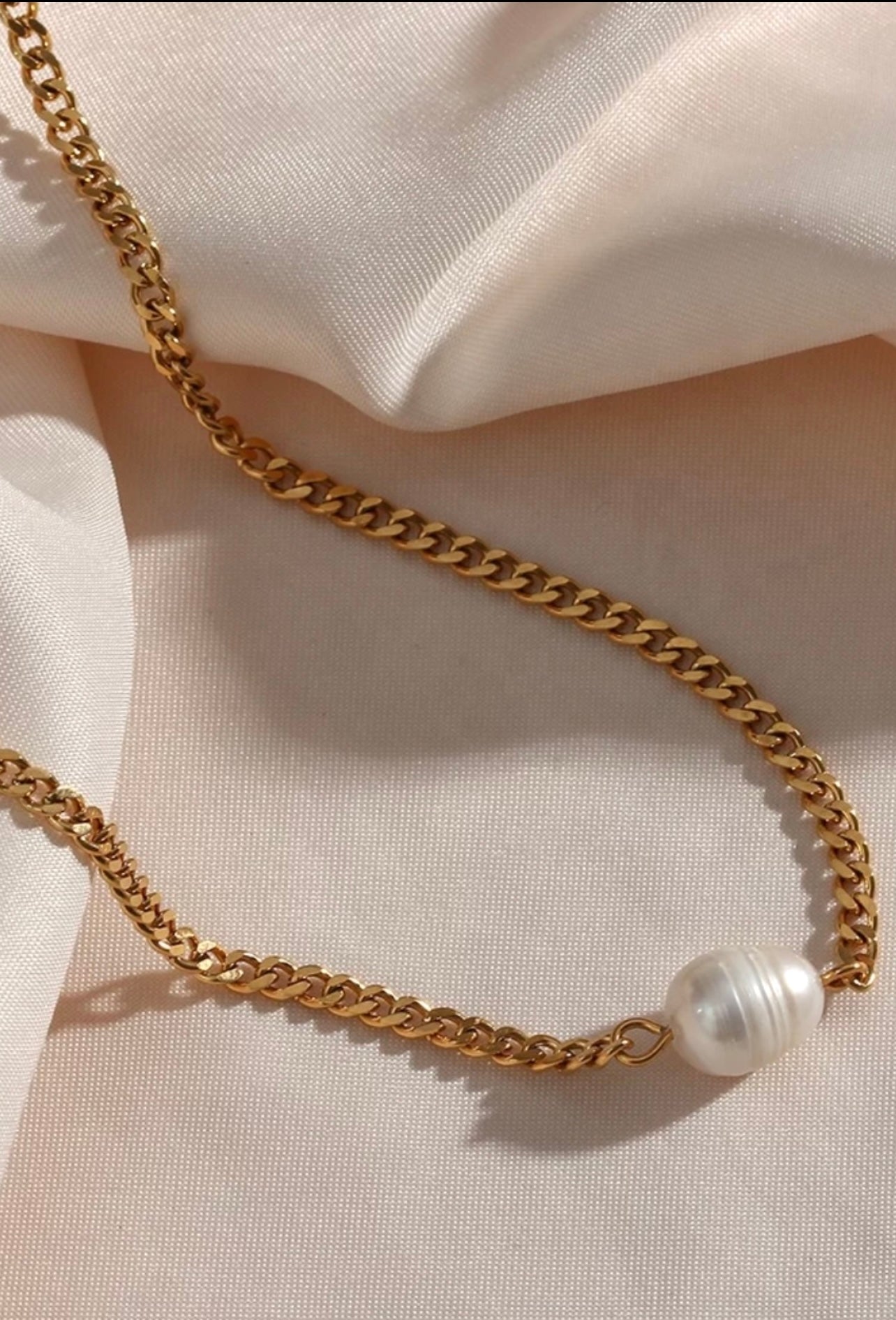 Aries Pearl Cuban Link Necklace